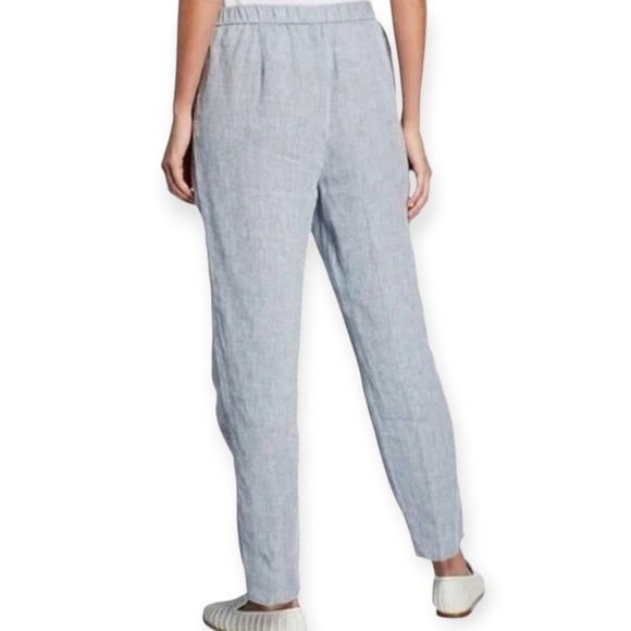 Eileen Fisher‎ Petite Organic Linen Crop Pants Pale Blue Chambray PL - Picture 9 of 11